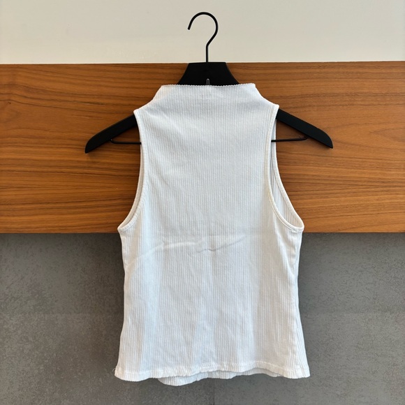 Maeve White Ribbed Top, Size M - Picture 5 of 6